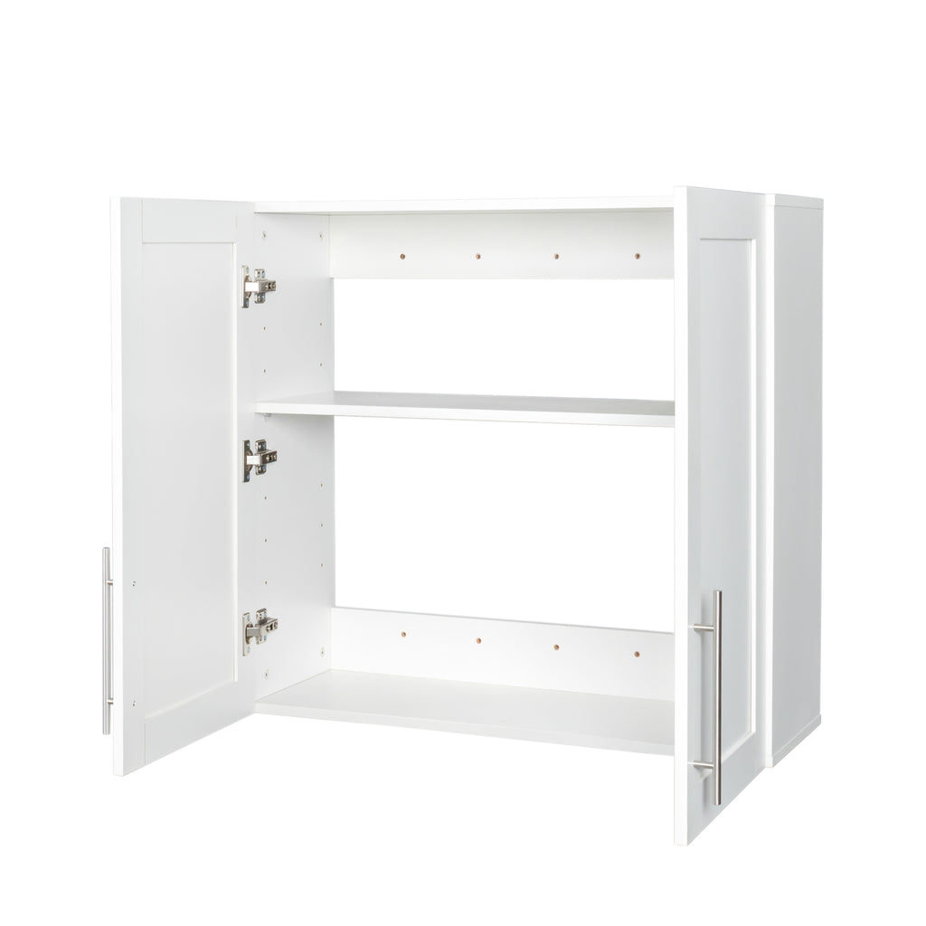 Stackable Wall Mounted Storage Cabinet, 11.81 'D x 31.50'W x 29.92 'H, White - Grand Goldman Shop