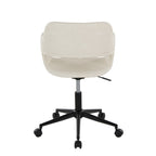 Contemporary Task Chair in Black Metal and Cream Faux Leather | Premium Home Decor - Grand Goldman