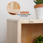 Pine Wood 7 Cube Bookshelf, 45.0'L x 28.5' H Storage Organizer for Books/Toys/Home, Modern Wooden Bookcase for Home/Office - 