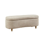 Bailey Boucle Flip Top Storage Bench Taupe Polyester Solid Wood 48x16.5x18 inches - Grand Goldman Shop