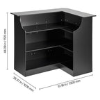 Home Bar Unit, L-Shaped Wine Bar Cabinet Table 4-Tier with Storage Shelves,  Wine Glass Holder, 300 lbs Max Capacity, Wood Liquor Cabinet for Home, Kitchen, Living Room, Pub, Basement, Black - Grand Goldman Shop