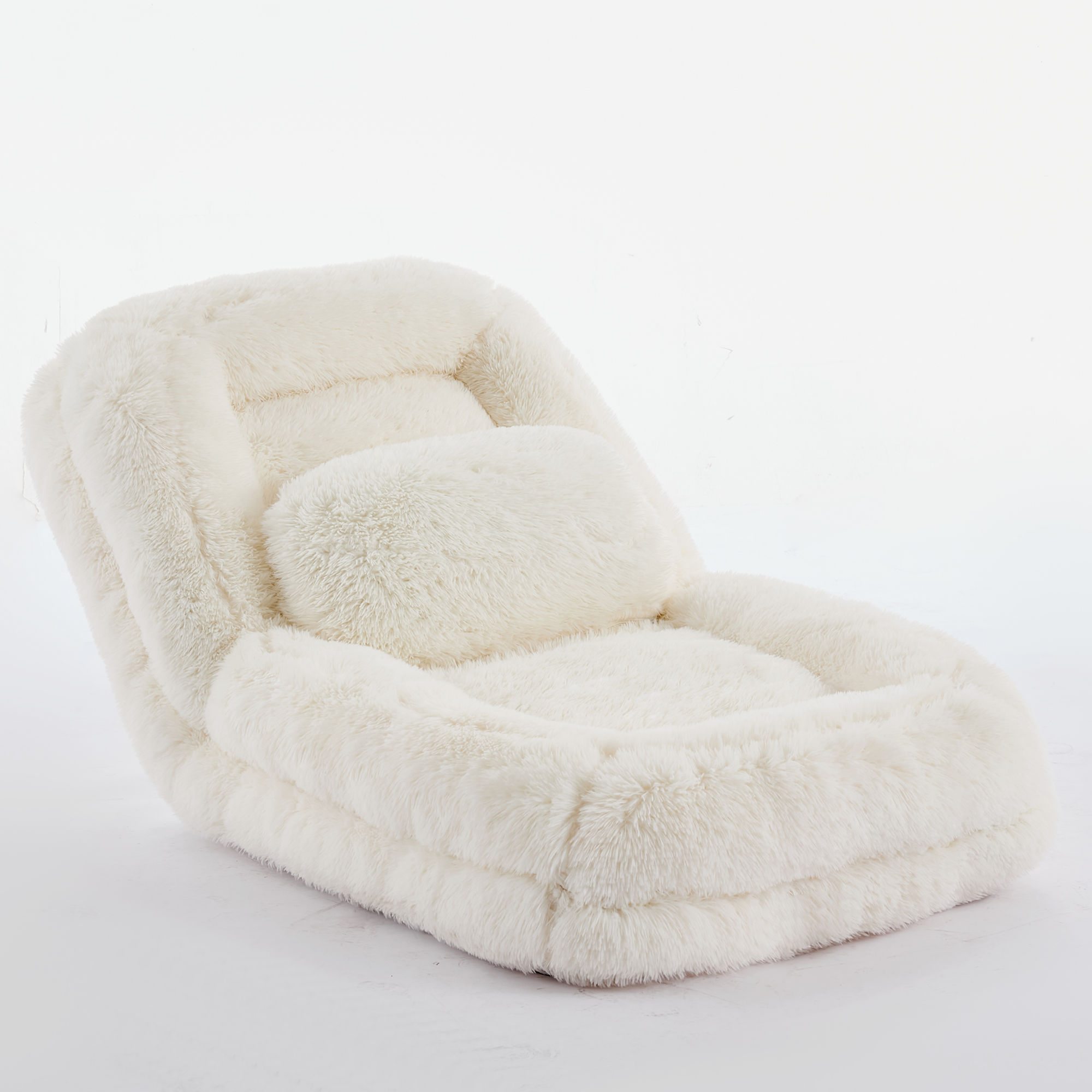 [NEW ARRIVED] [VIDEO PROVIDED] Human Dog Bed,Lazy Sofa,5-Position Adjustable Convertible,Floor Gaming Chair,bedroom, living room,Suitable for gaming, meditation,relaxation,Plush Fabric,Beige - Grand Goldman Shop