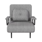 Folding Sofa Bed 5-in-1 Convertible Chair with Adjustable Backrest and Pillow, Grey Flannelette, Compact Design - Grand Goldman Shop