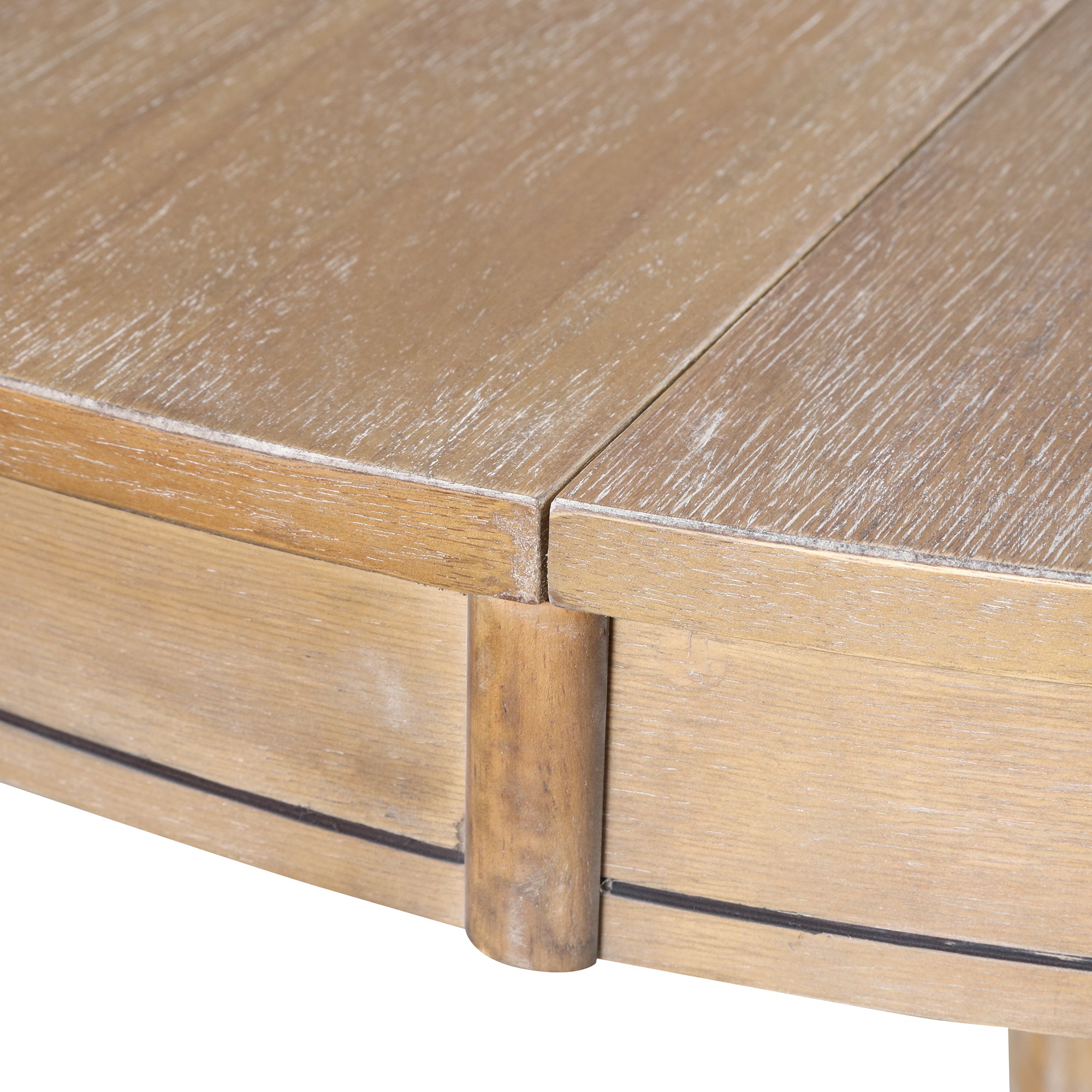 Modern Natural Wood Wash Dining Table Set for 4 with Round Table and Chairs, Solid Wood and MDF - Grand Goldman Shop