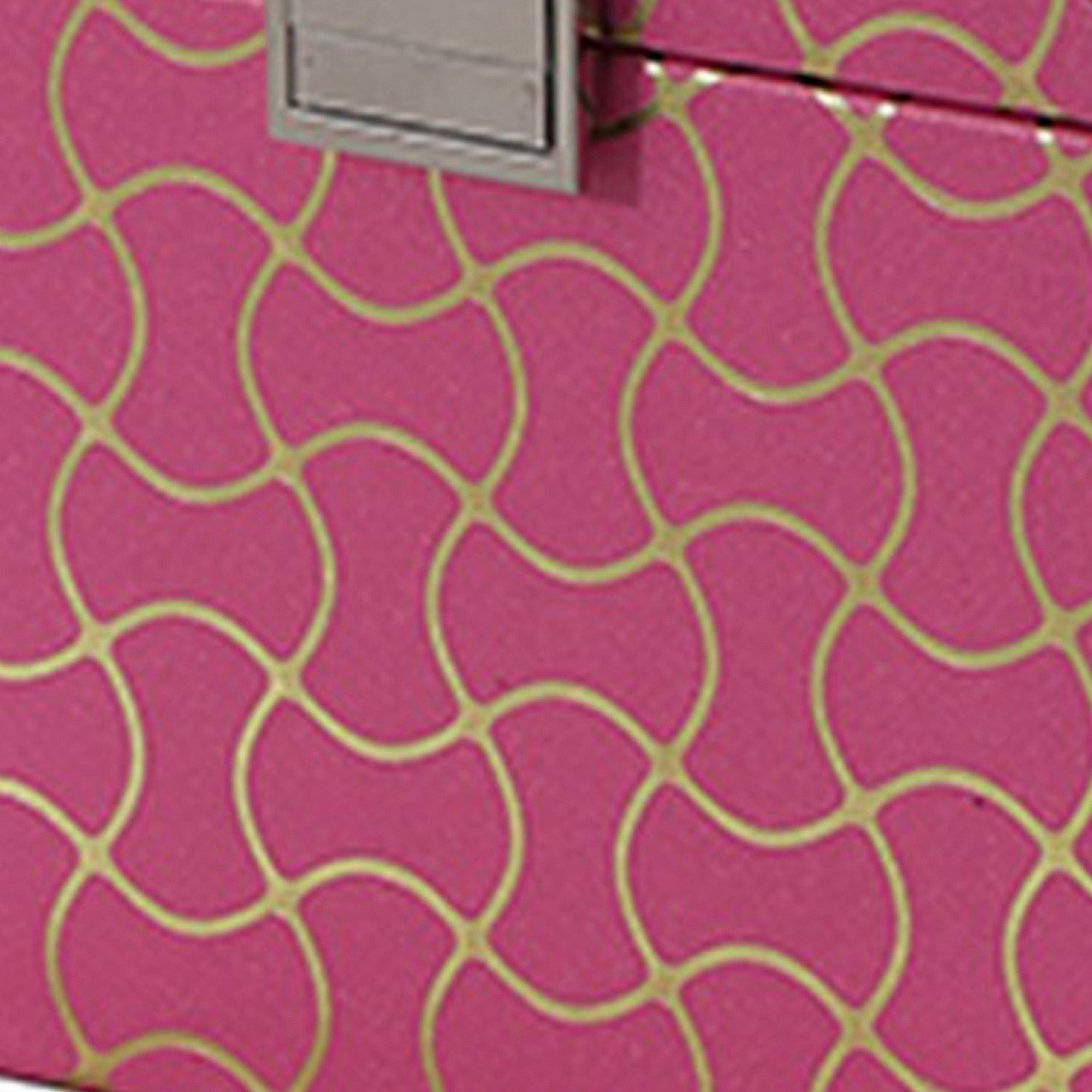 Travel Jewelry Case with 2 Drawer Storage and Wavy Textured Pattern, Pink - Grand Goldman Shop