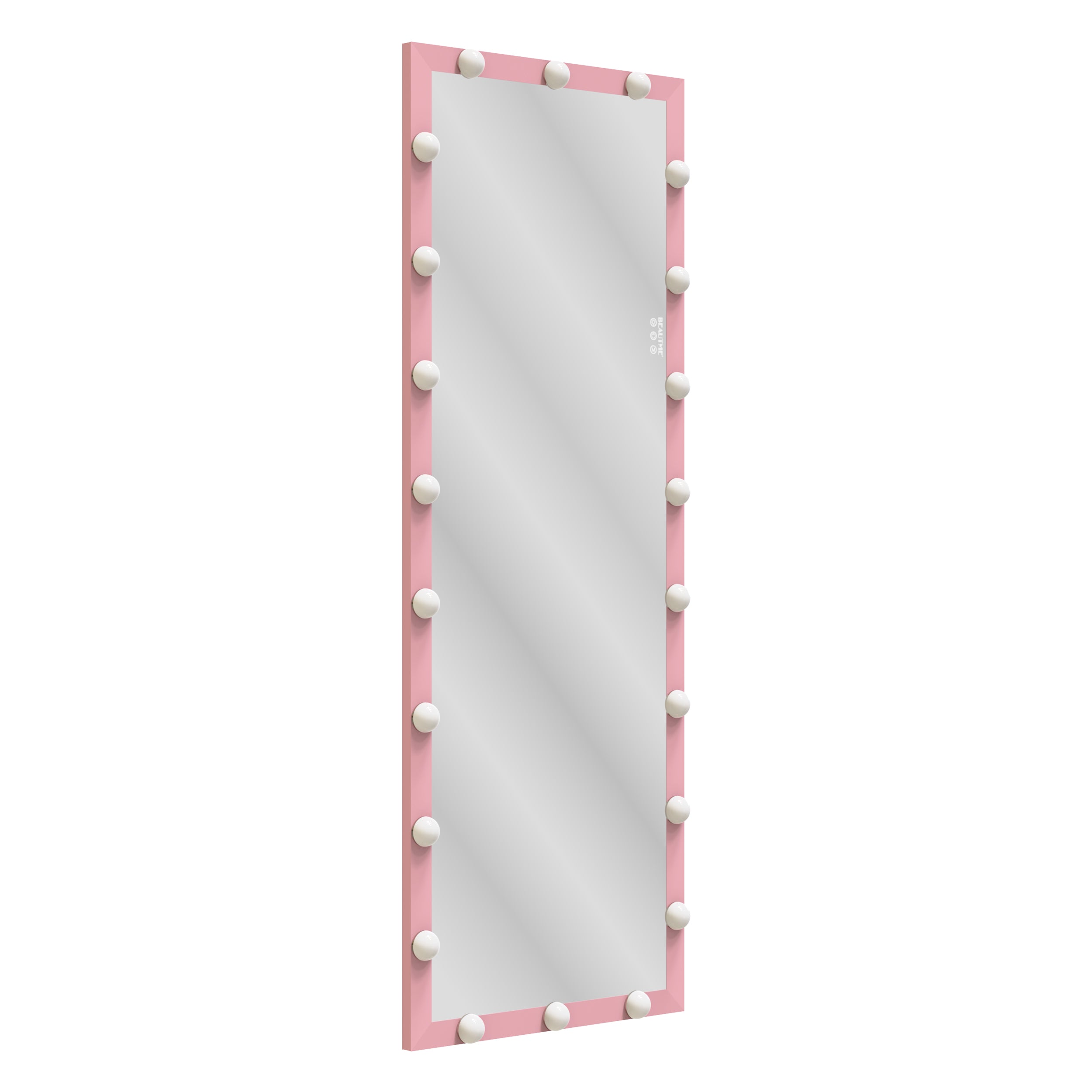 Hollywood Style Full Length Mirror with Lights, 3 Color Modes, Pink Aluminium, 62.6'x23.3' - Grand Goldman Shop