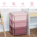 3 Tier Kids Storage Unit Dresser Tower with Drawers Chest Toy Organizer for Bedroom Nursery Kindergarten Living Room for Boys