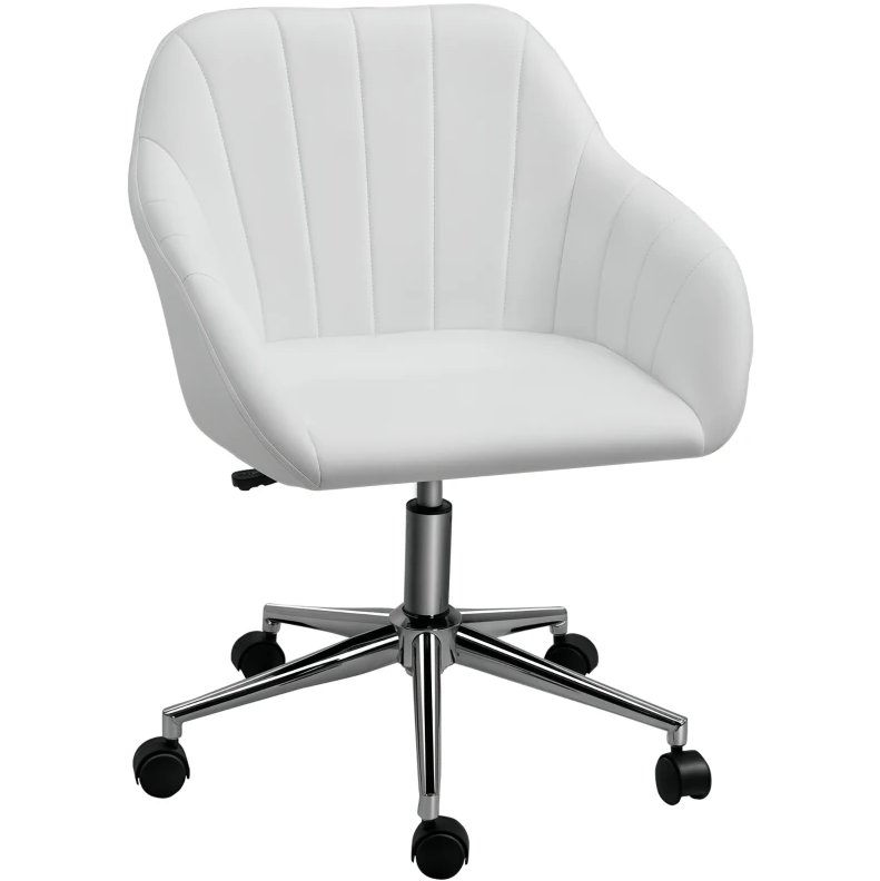 Faux Leather Office Chair, Adjustable Swivel Design for Home Office, Sleek Modern Look & Comfy Seating | Premium Home Decor -