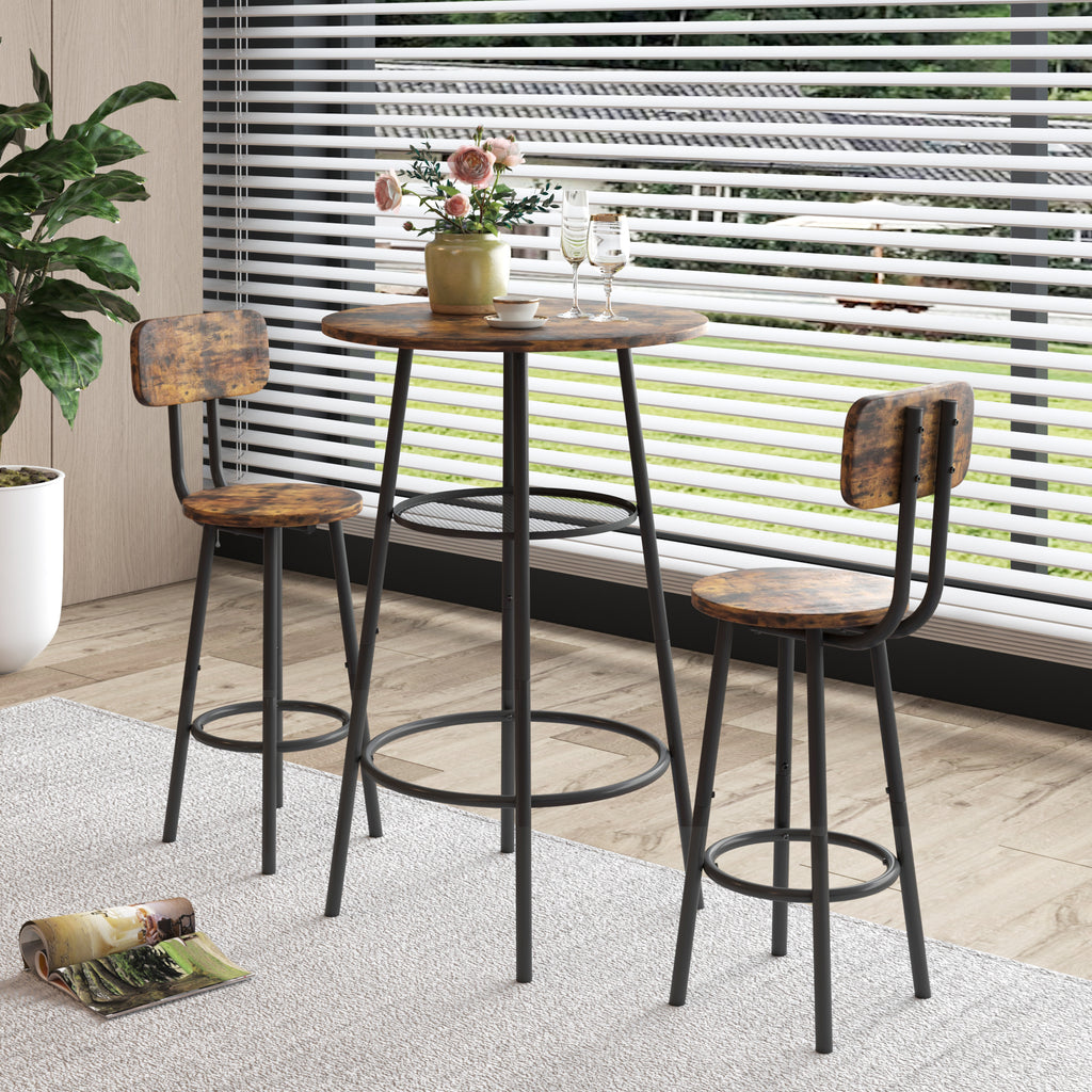 Bar table, equipped with 2 bar stools , with backrest and partition - Grand Goldman Shop