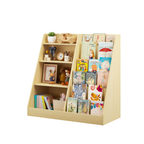 Kids Bookshelf and Toy Storage Organizer, Multifunctional 4 Tier Wooden Kids Book Shelf with  Bookcase Display Stand in Kids 