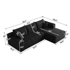 95' Cloud Sectional Sofa,Modern Minimalist Upholstered Couches, Comfort U Shaped Sofa for Living Room,Deep Seat Corner Couch,No Assembly Required,Black (Plush Corduroy Fabric) - Grand Goldman Shop