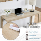 4 Piece Bar Table Set with Power Outlet, Bar Table Set with Chairs, Sofa Bar Table with Stools, Behind Couch Table with 3 Padded Stools for Living Room, Dining room, Light Oak - Grand Goldman Shop