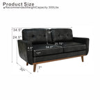 65-inch t Two-Seater Sofa in with Breathable Foil Fabric and Solid Wood Legs - Grand Goldman Shop