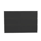 Modern 6 Drawer Dresser with Spacious Countertop and Concealed Handles, Storage Cabinet for Bedroom and Living Room, Black MDF - Grand Goldman Shop