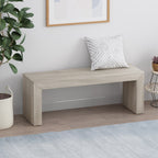 Acacia Wood Dining Bench, Light Gray Oak Finish, Farmhouse Style, 48x15x18 Inches - Grand Goldman Shop