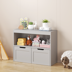 Book Organizer, toy Storage Cabinet Organizer, Gray | Premium Home Decor - Grand Goldman