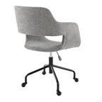 Contemporary Adjustable Office Chair in Black Metal and Grey Fabric - Grand Goldman