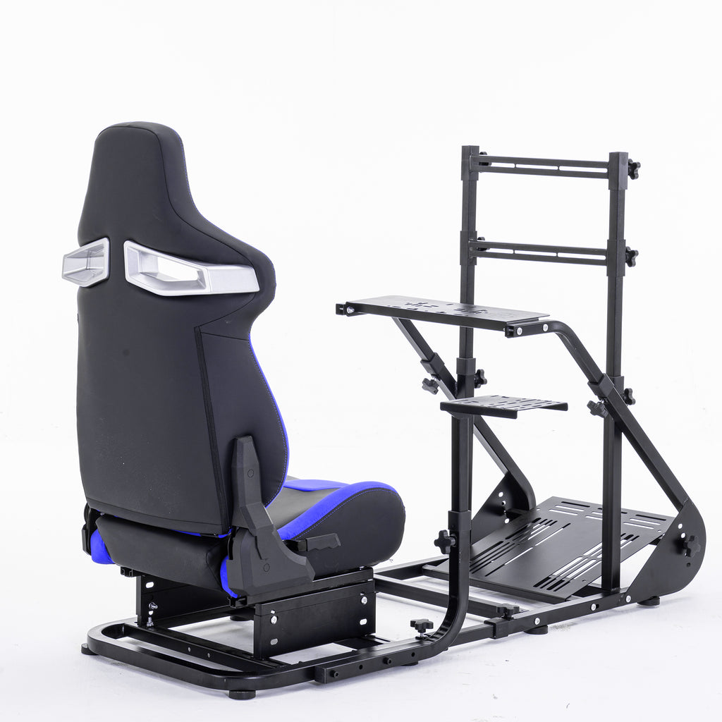 Enhanced and stable racing wheel cockpit, compatible with Fanatec, PXN, Thrustmaster, and Logitech adjustable driving simulat