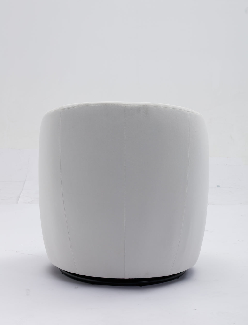 Velvet Fabric Swivel Accent Armchair Barrel Chair With Black Powder Coating Metal Ring,White - Grand Goldman Shop