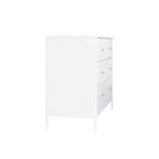 White 4-Drawer Kids Dresser with Antique Brass Pulls, Wooden Storage Cabinet for Nursery or Toddler Bedroom, 35.4' Wide - Grand Goldman Shop