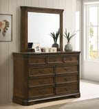 Maderne Traditional Wood Panel 6 pieces Queen Bed set with Dresser, Mirror, Two Nightstands, Chest - Grand Goldman Shop