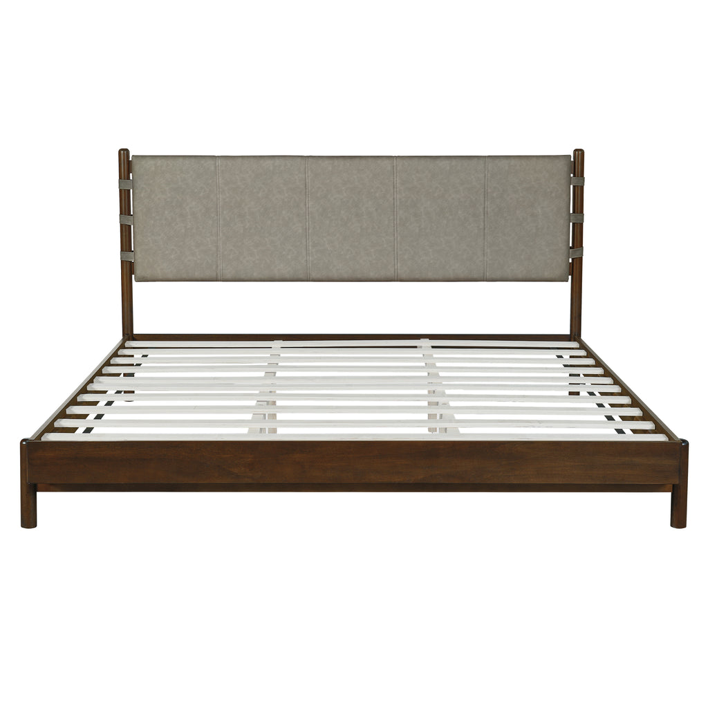 Modern King Bed Frame Set with 2 Nightstands, Light Gray Wood Platform Bed with Headboard and Matching Bedside Tables for Bedroom - Grand Goldman Shop