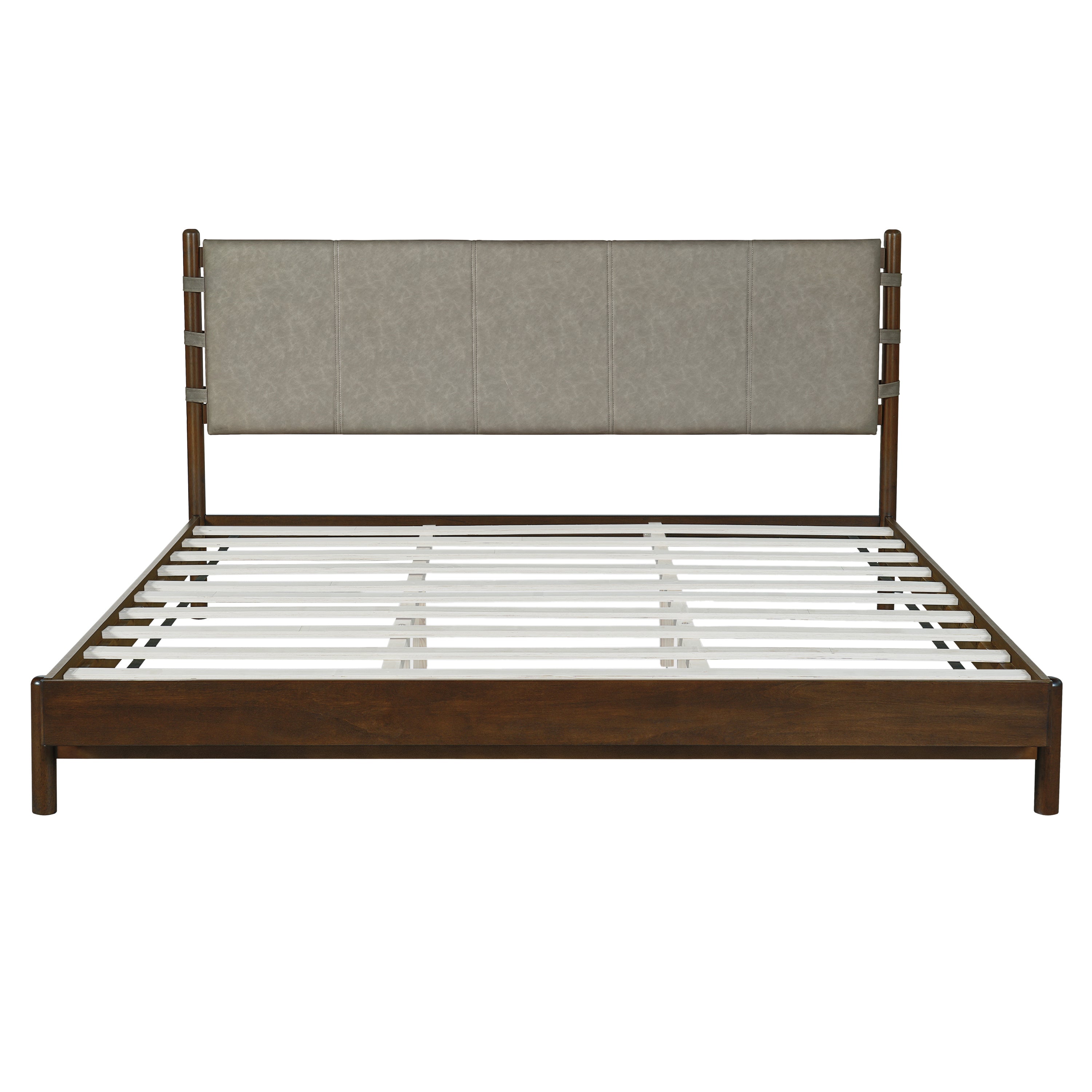 Modern King Bed Frame Set with 2 Nightstands, Light Gray Wood Platform Bed with Headboard and Matching Bedside Tables for Bedroom - Grand Goldman Shop