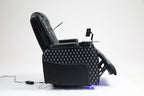 Power Zero Gravity Recliner with Multifunctional Features - Storage Armrest & Cup Holder - Laptop Table & Phone Holder- Reading Light & LED - Infinite Position Recline for Living Room & Office - Grand Goldman Shop