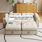 It is a multi-functional sofa, a 77-inch convertible sofa bed, and a 2-in-1 piece suitable for both sitting and lying down. Made of  Chenille fabric, it is suitable for living rooms, bedrooms - Grand Goldman Shop