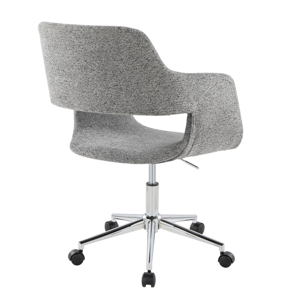 Contemporary Task Chair in Chrome Metal and Grey Fabric | Premium Home Decor - Grand Goldman
