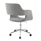 Contemporary Task Chair in Chrome Metal and Grey Fabric | Premium Home Decor - Grand Goldman