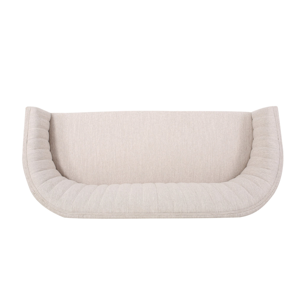 Mid Century Modern Loveseat with Channel Stitched Backrest - Grand Goldman Shop