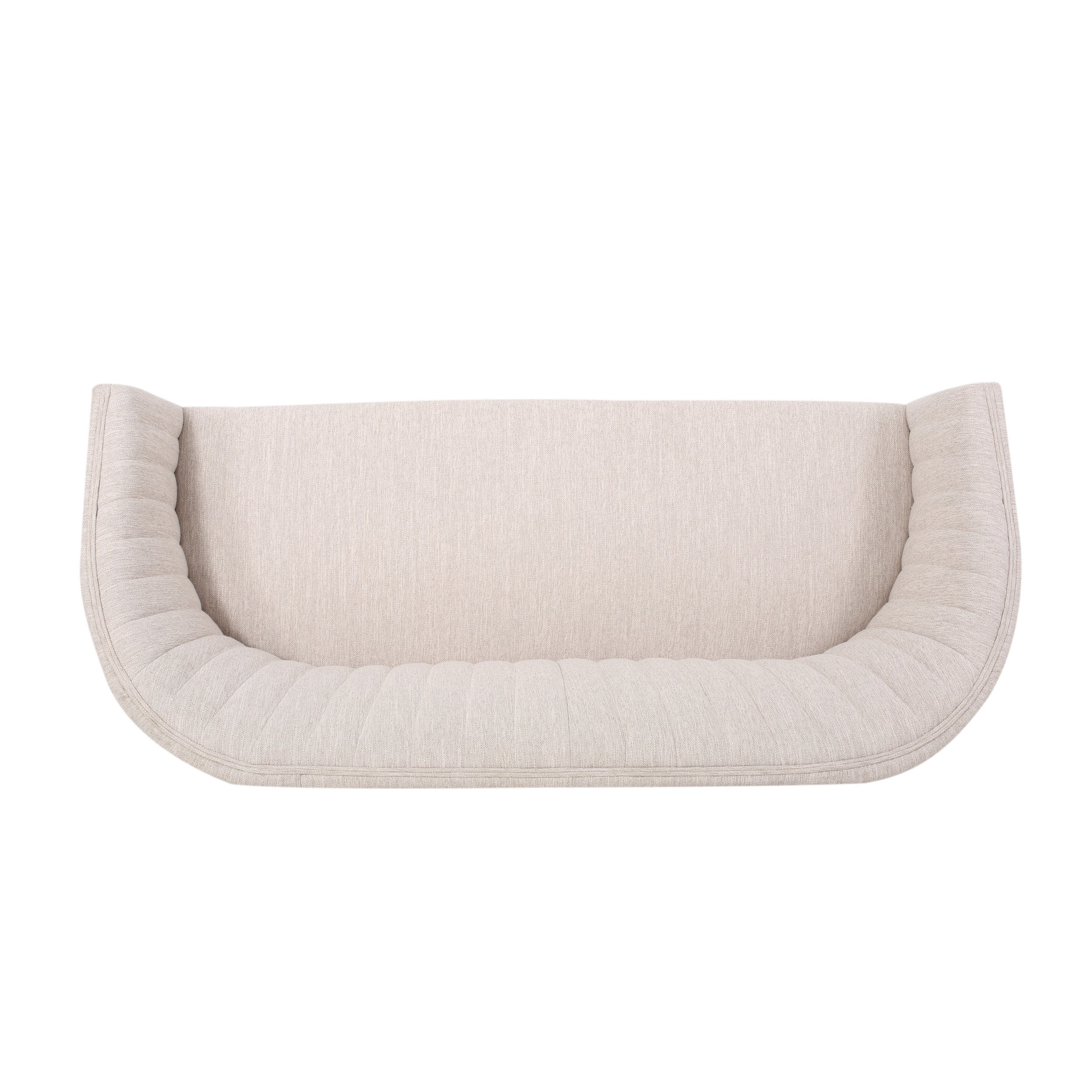 Mid Century Modern Loveseat with Channel Stitched Backrest - Grand Goldman Shop