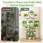 Plant Stand Indoor with Grow Light, 9-Tiered 63' Tall Indoor Plant Shelves for Multiple Plants, Large Metal Plant Shelf, Lighted Plant Stand for Indoor, Balcony, Living Room - Grand Goldman Shop