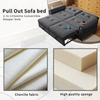 It is a multi-functional sofa, a 77-inch convertible sofa bed, and a 2-in-1 piece suitable for both sitting and lying down. Made of  Chenille fabric, it is suitable for living rooms, bedrooms - Grand Goldman Shop