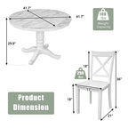 Orisfur. 5 Pieces Dining Table and Chairs Set for 4 Persons, Kitchen Room Solid Wood Table with 4 Chairs - Grand Goldman Shop