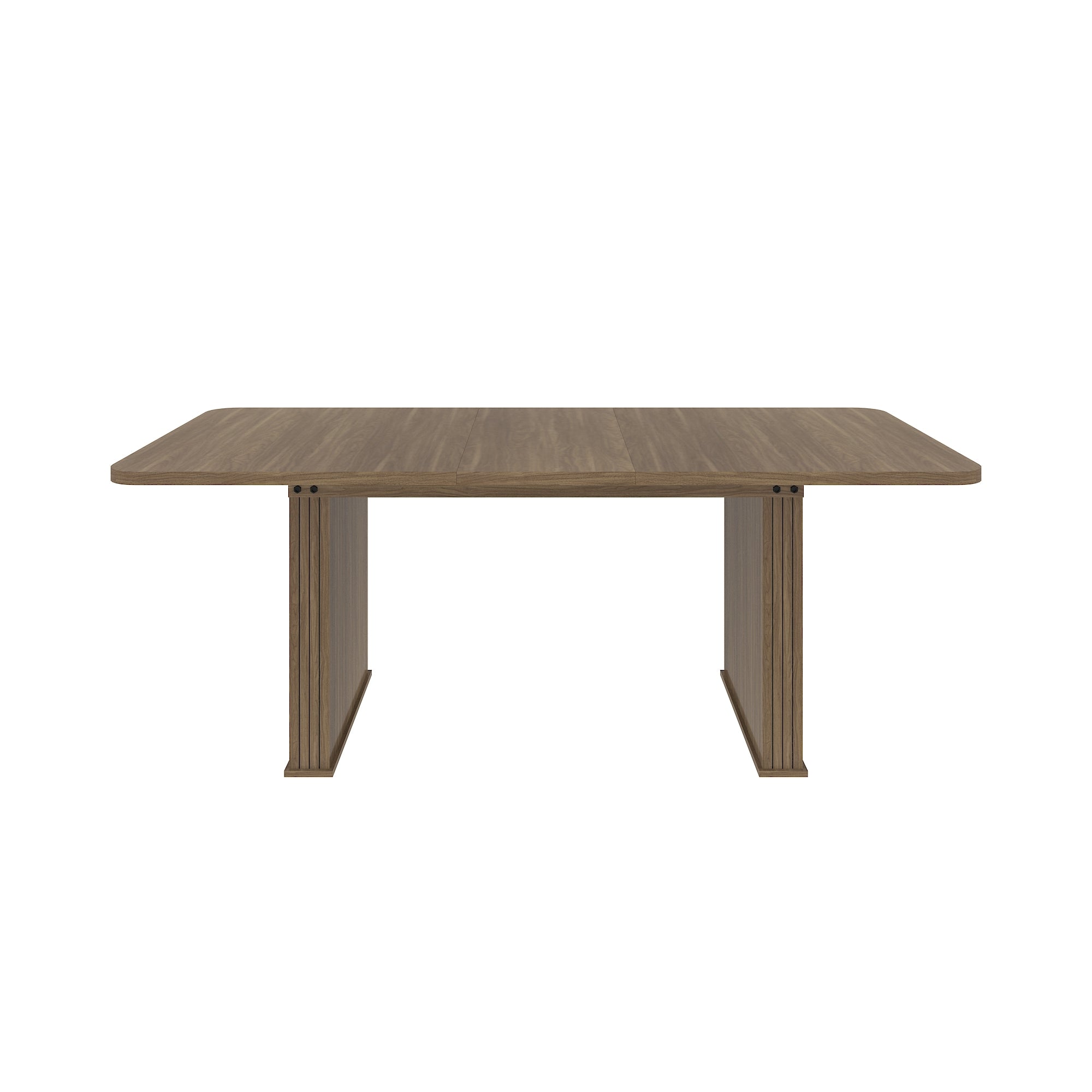 Modern Dining Table for 6-10 People, Wood Kitchen Table with Double Robust Pedestal, Wooden Dinner Table for Dining Room - Grand Goldman Shop