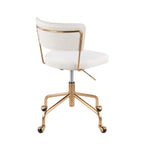 Contemporary Task Chair in Gold Metal and Cream Velvet | Premium Home Decor - Grand Goldman