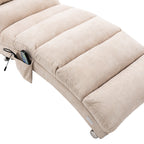 Linen Massage Chaise Lounge Indoor with Remote Control, Ergonomic Electric Massage Lounger in Beige - Grand Goldman Shop