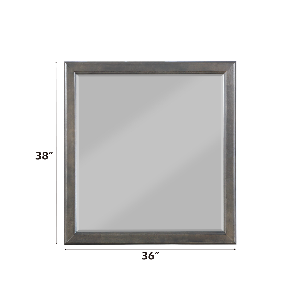Louis Philippe Dark Gray Finish 4 PCS Bedroom Set (E. King) - Grand Goldman Shop