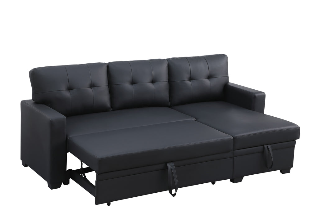 Upholstered Pull out Sectional Sofa with Chaise - Grand Goldman Shop