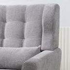 Modern Accent Chair Chenille Arm Chairs for Living Room Upholstered Comfy Soft Padded Lounge Chair with Pillow Solid Wood Leg Gray - Grand Goldman Shop