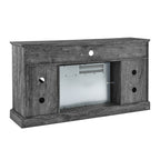 60 Inch Electric Fireplace Entertainment Center With Door Sensor-Dark Rustic Oak - Grand Goldman Shop