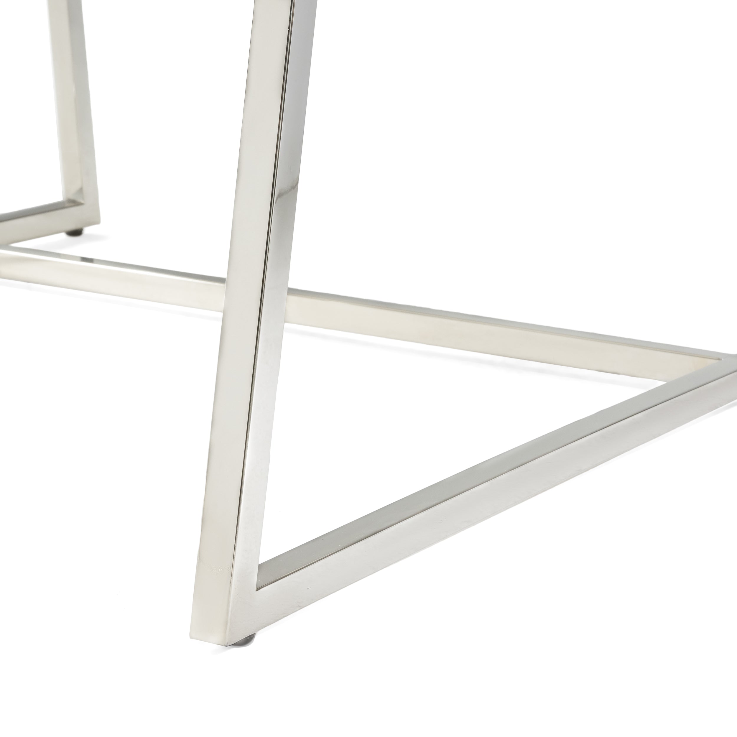 WILMOUTH ROLL OCCASIONAL CHAIR in White Leather with Chrome-Finished Steel Legs, Modern & Contemporary Style - Grand Goldman Shop