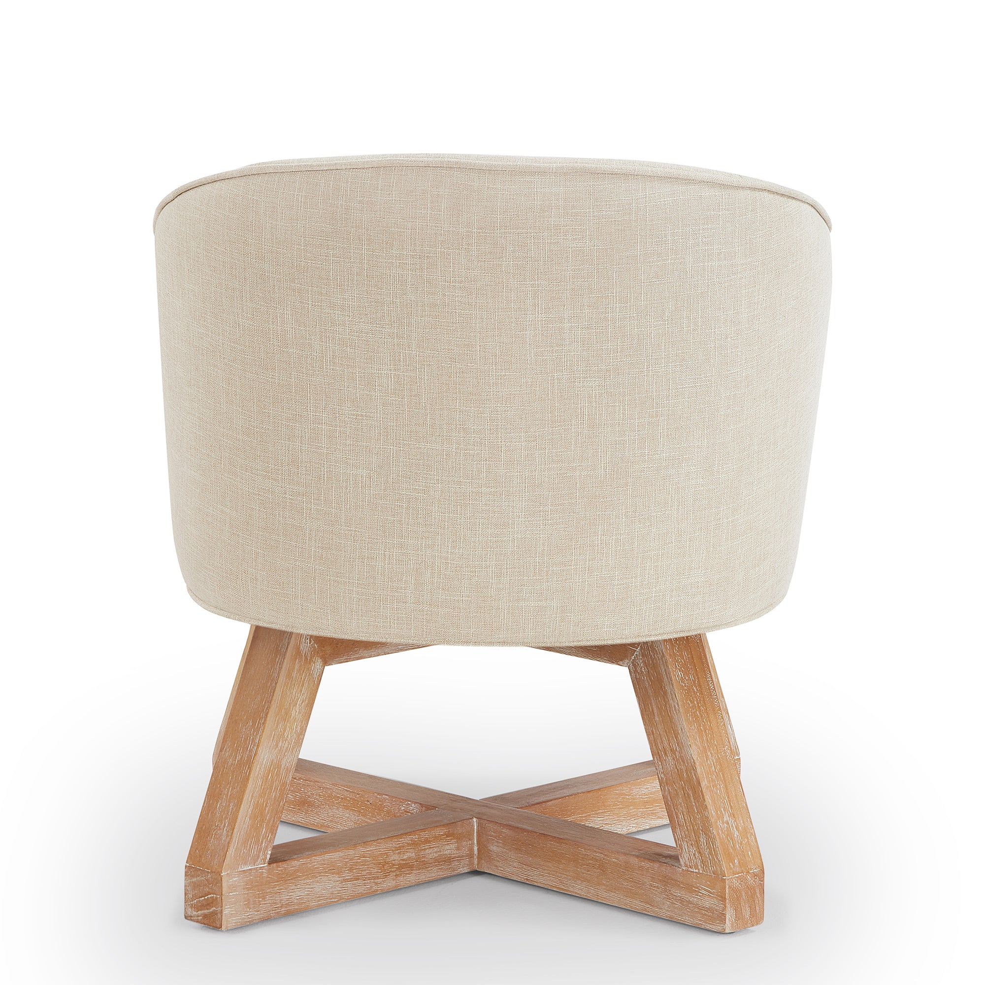 Swivel chair with cross-shaped wooden base,Lounge chair with solid wood legs, 360°freely Swivel chair ,  Classic linen Fabric for living room, bedroom, office, dresser -Beige - Grand Goldman Shop