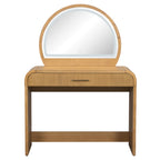 39' Makeup Vanity Table with Mirror Touch Screen Lighted Mirror, Dressing Table with Drawer for Bedroom, Natural - Grand Goldman Shop