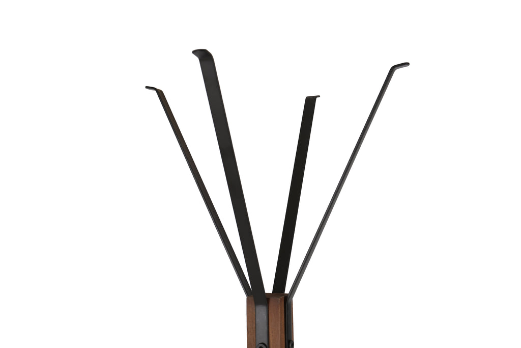 Reclaimed Wood and Metal Freestanding Coat Rack with Hooks use in bedroom, living room - Grand Goldman Shop