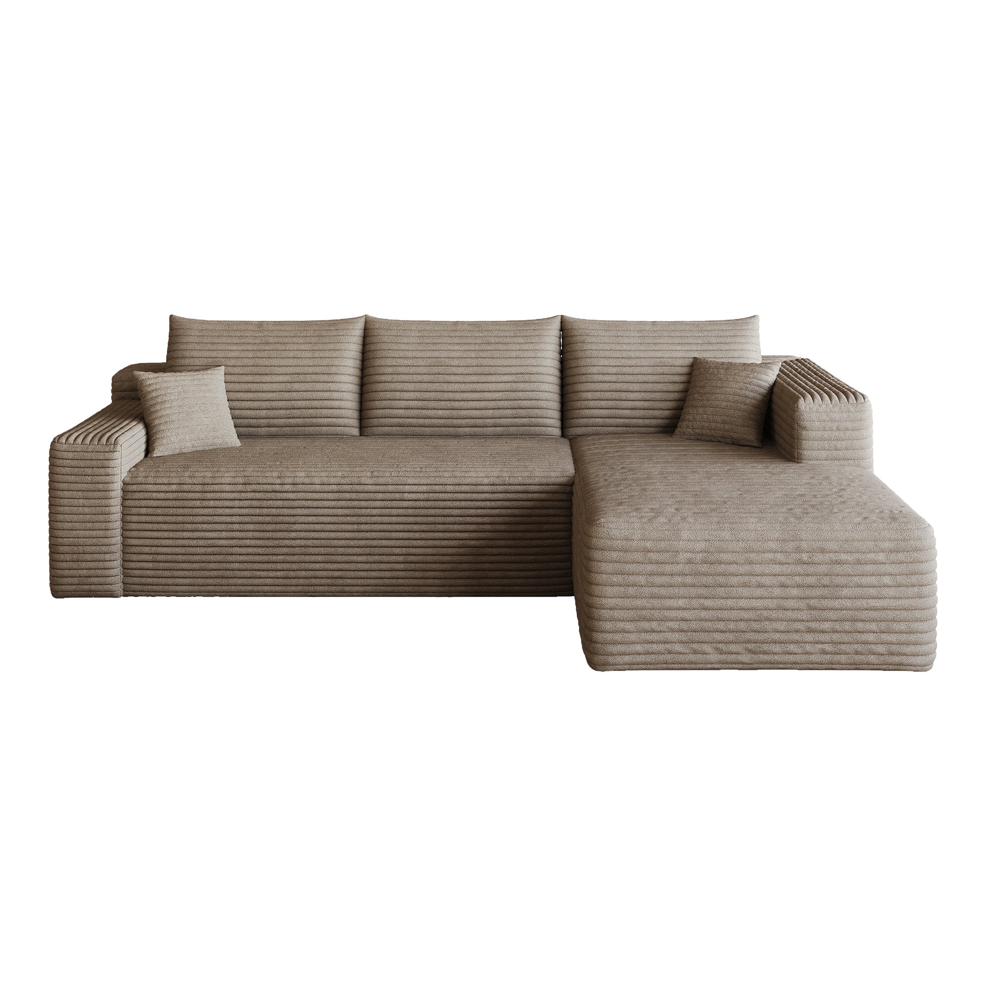 95' Cloud Sectional Sofa,Modern Minimalist Upholstered Couches, Comfort U Shaped Sofa for Living Room,Deep Seat Corner Couch,No Assembly Required,Camel( (Plush Corduroy Fabric) - Grand Goldman Shop