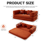 Floor Couch,Compressed Sofa,Convertible Floor Sofa Bed with Convertible Blanket Pillow,Enhanced frame stability,Comfy Couch Lounge Sleeper Bed,for Living Room Bedroom - Grand Goldman Shop