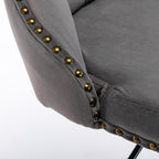 A&A Furniture,Swivel Velvet Barstools Adjusatble Seat Height from 25-33 Inch,17.7 inch base, Modern Upholstered Bar Stools with Backs Comfortable Tufted for Home Pub and Kitchen Island,Gray,Set of 2 - Grand Goldman Shop